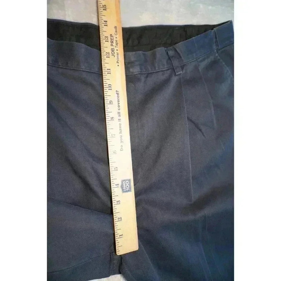 LL Bean Jeans Men's 40x30 Comfort Waist Flannel Lined Navy Blue Chino Pants - Picture 10 of 16